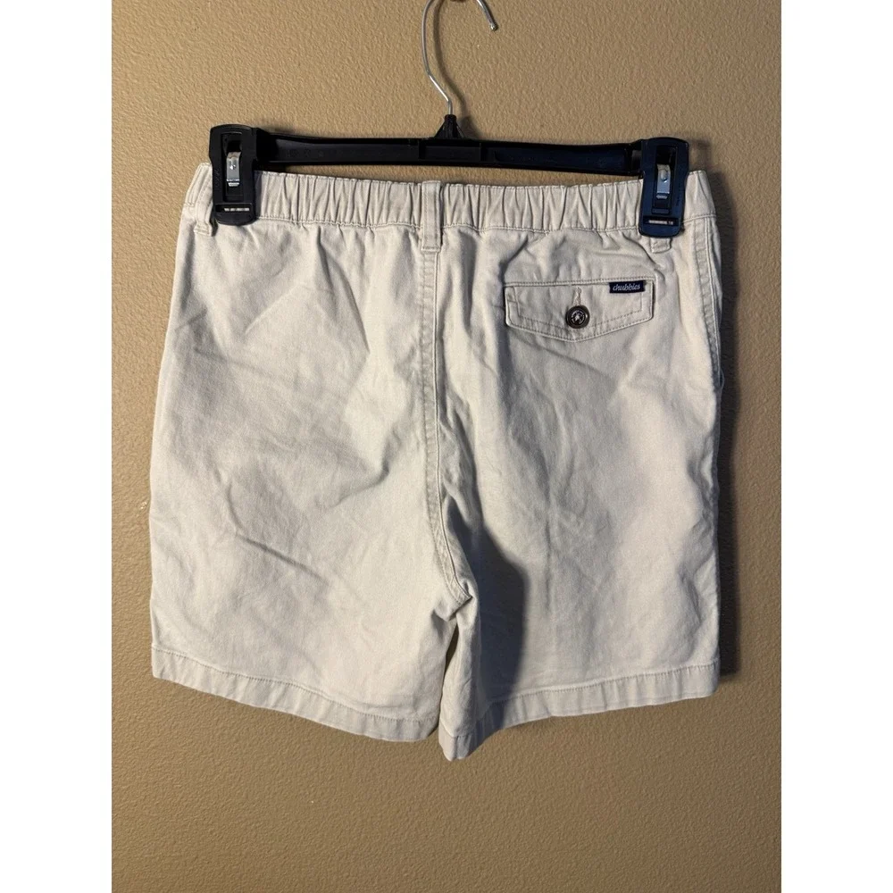 Chubbies Shorts Boys Medium  (10-12) Original Chino Beige Elastic Waist Stretch